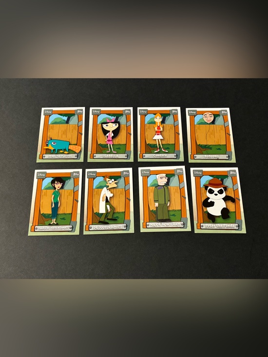 Disney Other - 2026 Topps Disney Neon Phineas & Ferb Character Insert Lot of 8 Cards